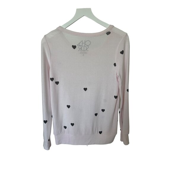Chaser Tiny Hearts Lightweight Sweatshirt Pearl Pink - Picture 5 of 5
